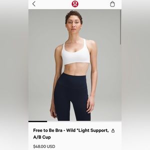 Lululemon Free to be wild sports bra